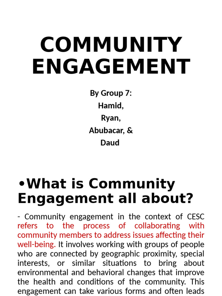 Community Engagement | PDF | Community | Psychological Resilience
