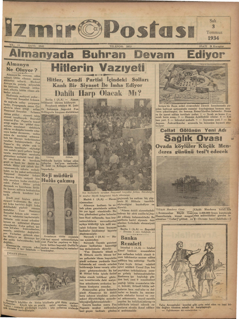 Izmir Postasi 1934 Temmuz 3 | PDF