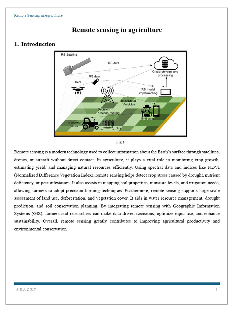 Remote Sensing for Precision Agriculture | PDF | Remote Sensing ...