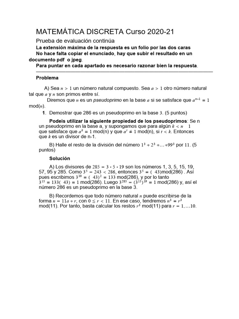 M. Discreta 3 de Diciembre | PDF
