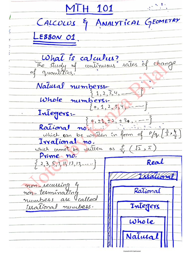 Mth101 Mid Term Notes | PDF