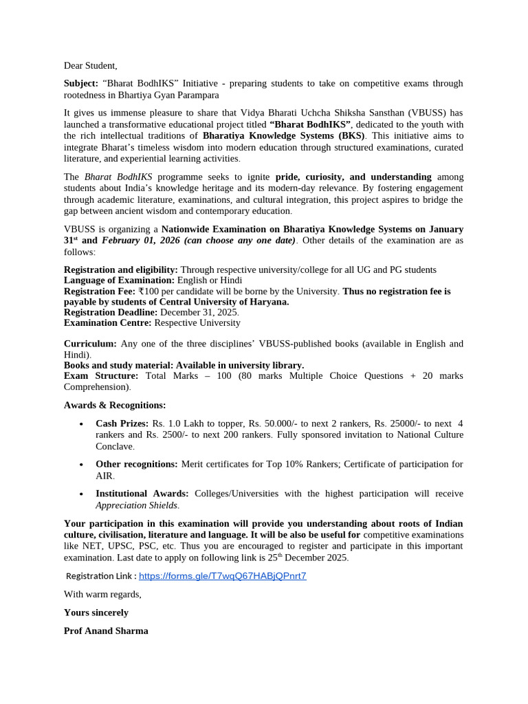 Letter to Students | PDF | Learning