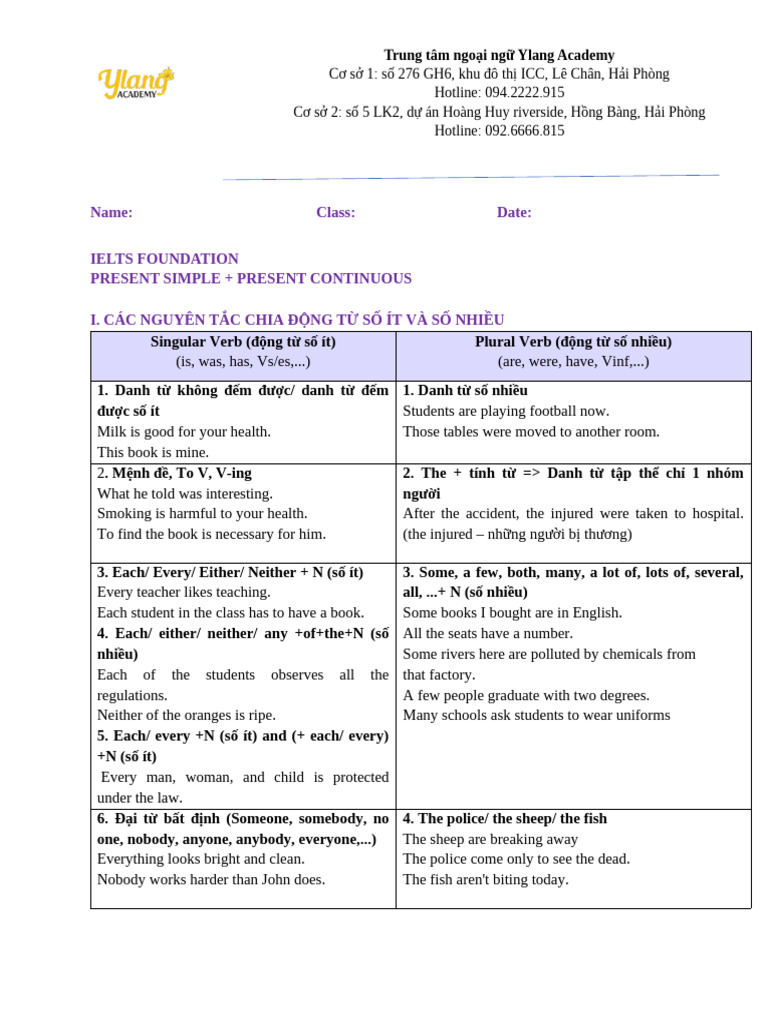 (FOUNDATION) SV Agreement Grammar | PDF