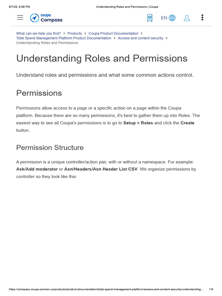 Coupa Roles and Permissions Guide | PDF | Computing | Software