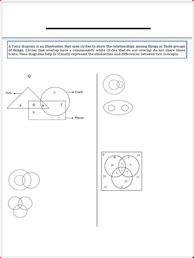 Understanding Venn Diagrams and Relationships | PDF