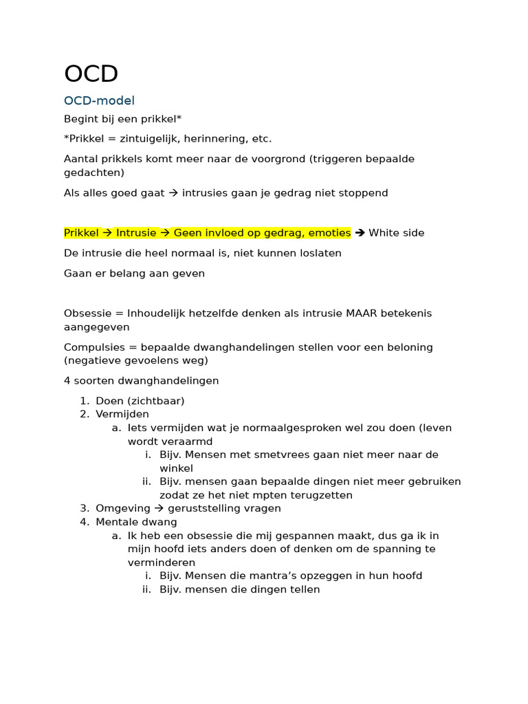 OCD Model | PDF