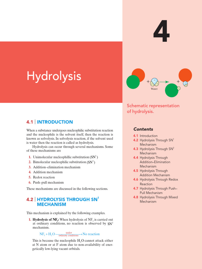 Hydrolysis Mechanisms Explained | PDF | Hydrolysis | Chemical Reactions