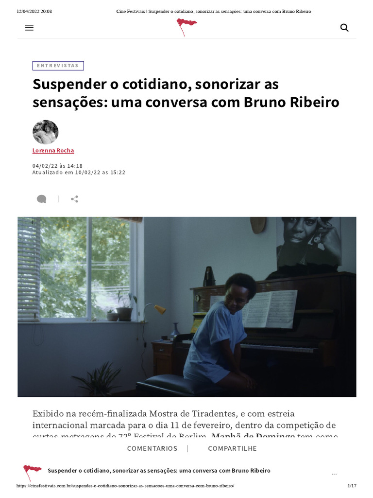 Entrevista com Bruno Ribeiro sobre Manhã de Domingo | PDF | Experiência ...