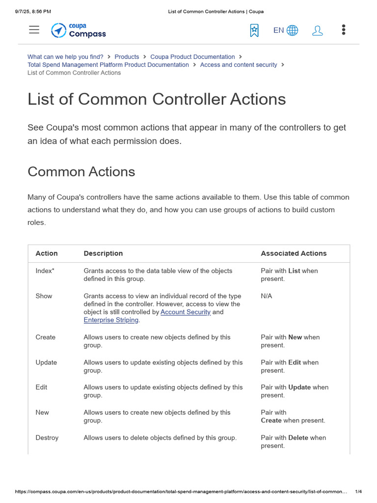 Common Controller Actions in Coupa | PDF | Comma Separated Values ...