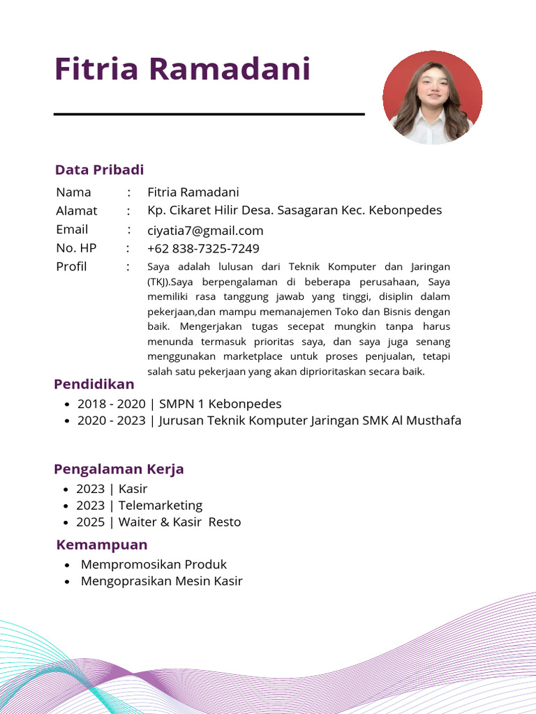Profil Fitria Ramadani: Lulusan TKJ | PDF
