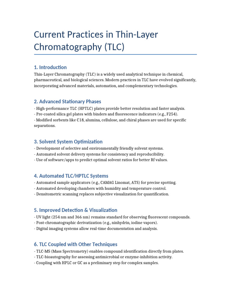 Modern Thin-Layer Chromatography Techniques | PDF | Thin Layer ...