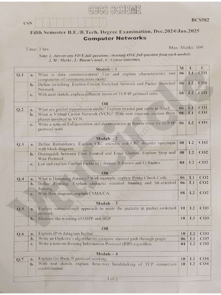 BCS502 Dec 24 Jan 25 Compressed | PDF