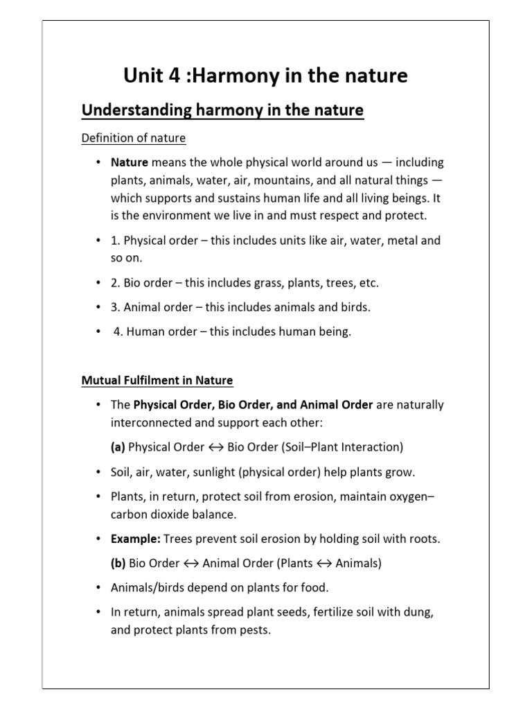 Harmony Among Nature's Four Orders | PDF | Plants | Nature