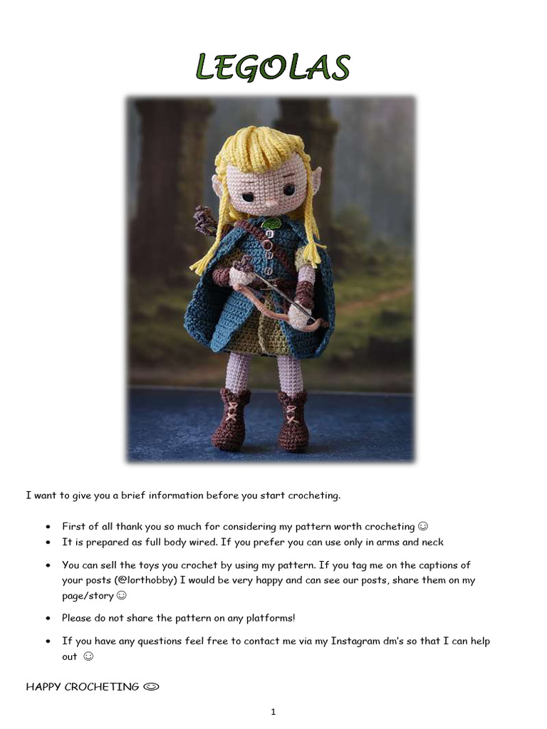 Legolas Lorthobby Eng | PDF | Crochet | Fashion