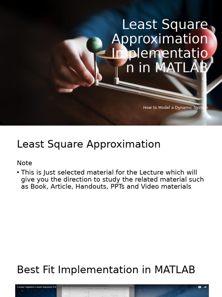 Lecture 9 Least Square Approximation MATLAB Implementation | PDF