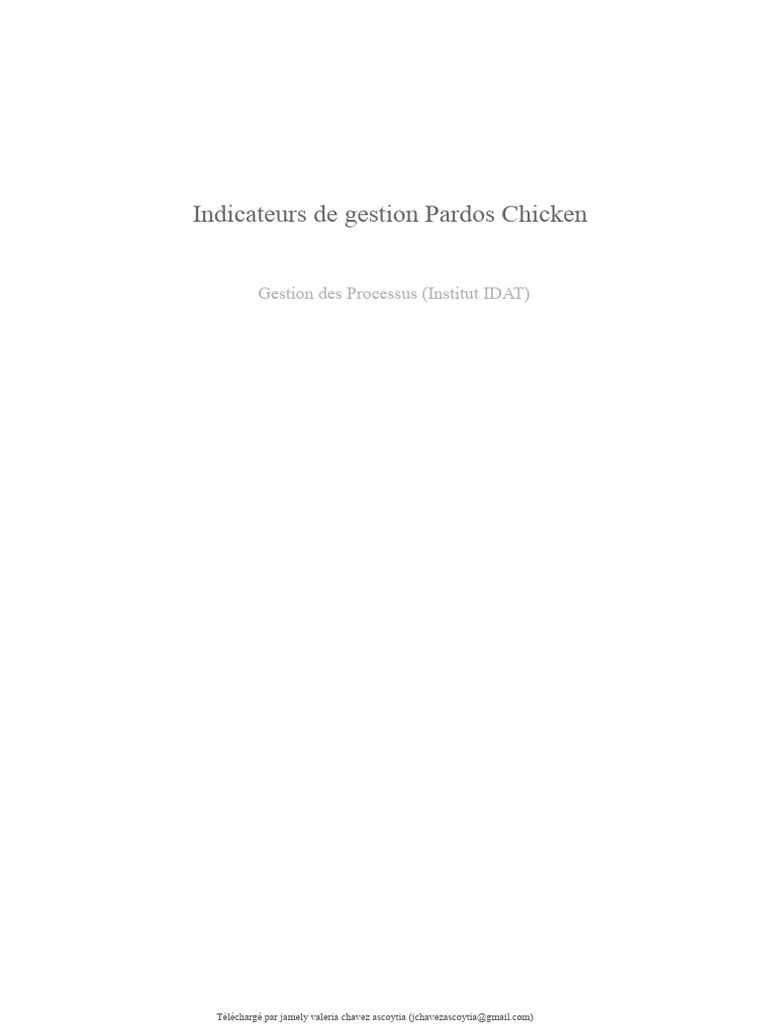 Indicateurs de Gestion de Pardos Chicken | PDF | Audit | Croissance ...