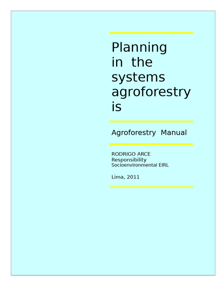 Agroforestry Systems Planning Guide | PDF | Forests | Soil