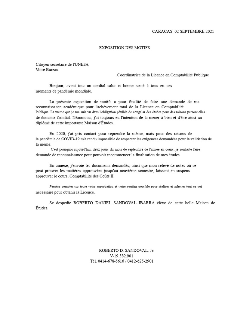 Demande de reconnaissance académique | PDF