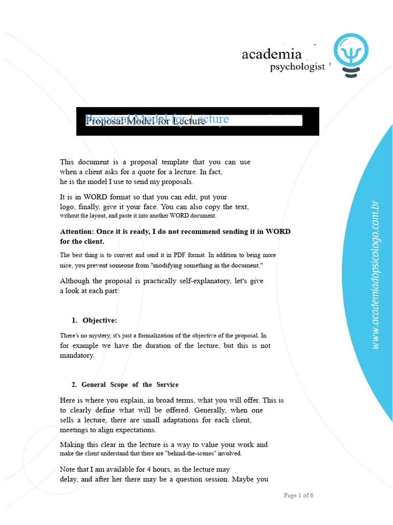 Lecture Proposal Template in Word | PDF | Page Layout