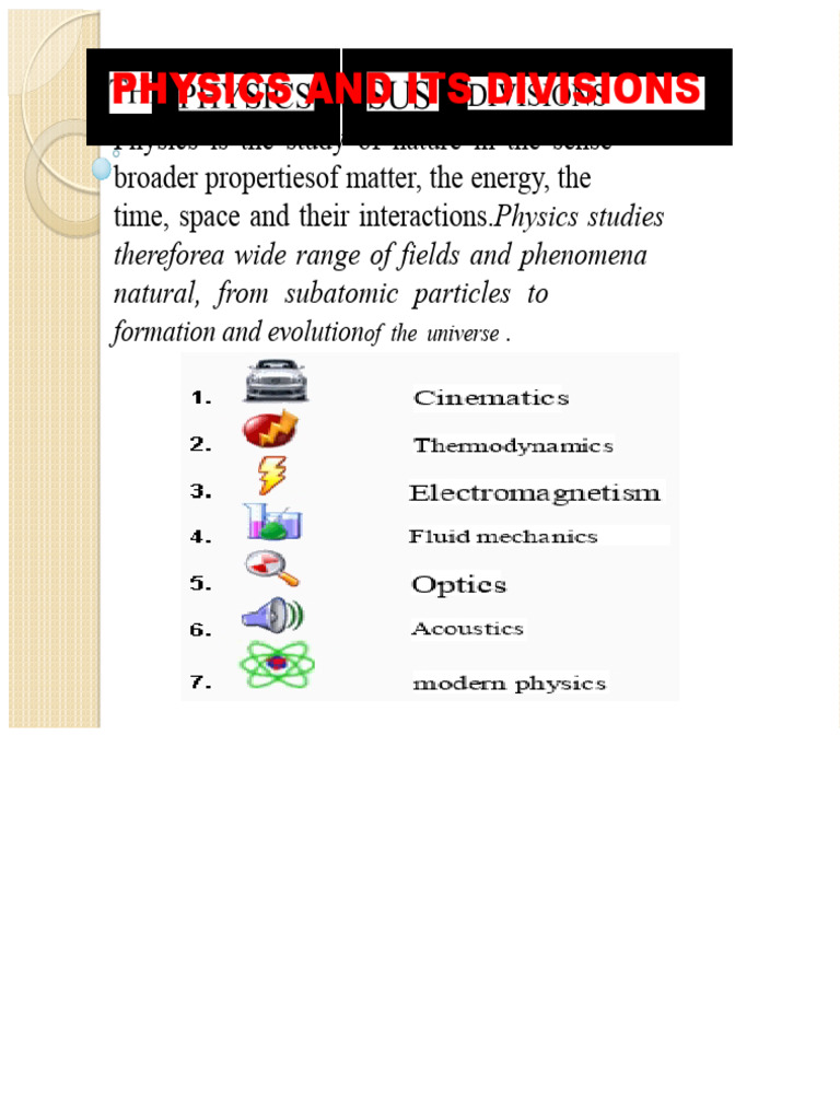 Overview of Physics Branches | PDF