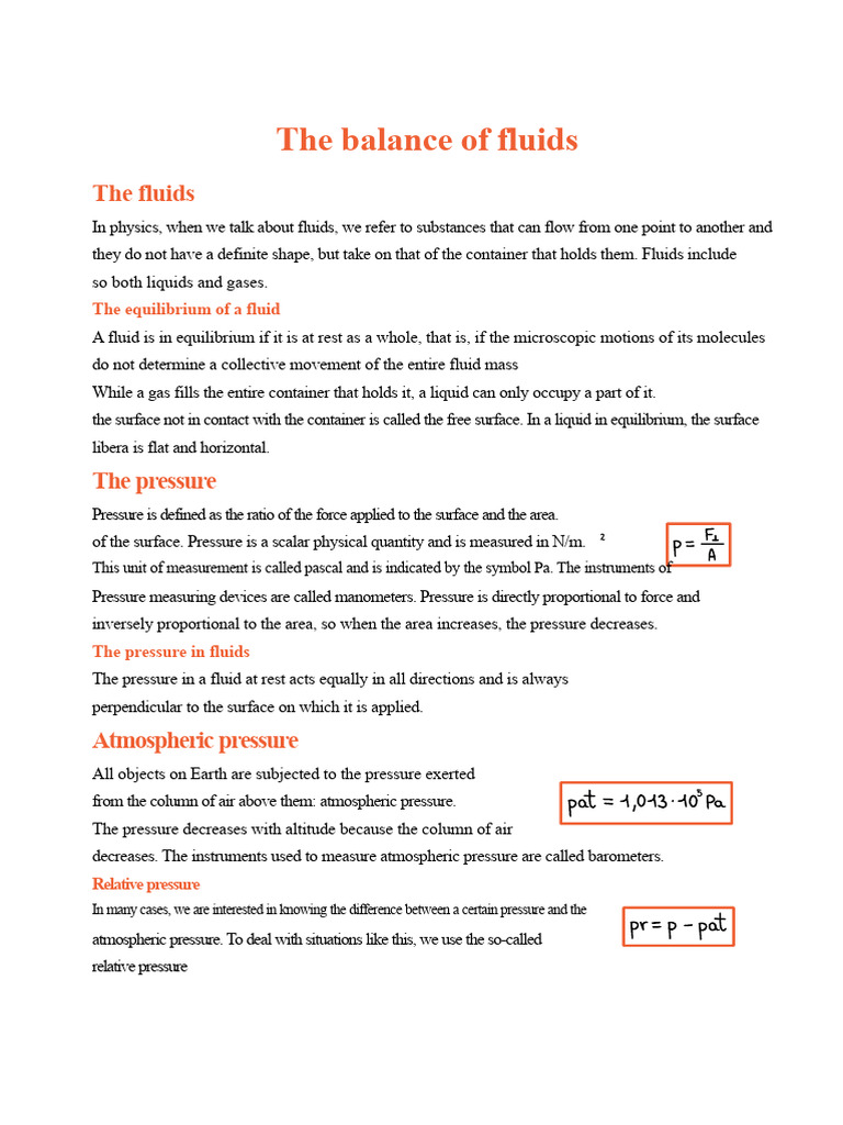 The balance of fluids | PDF | Pressure | Buoyancy