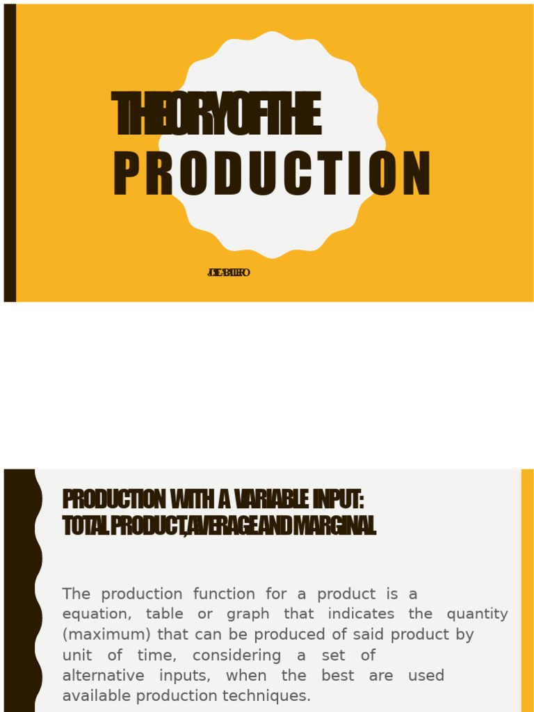 Production Theory: Variable Inputs Explained | PDF | Production ...
