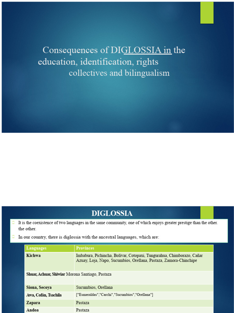 Impact of Diglossia on Education and Rights | PDF | Human Communication ...