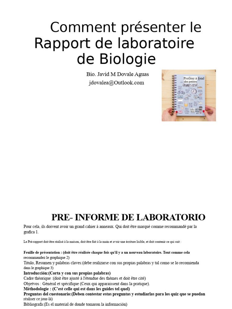 Guide de rédaction du rapport de laboratoire | PDF | Médecine ...