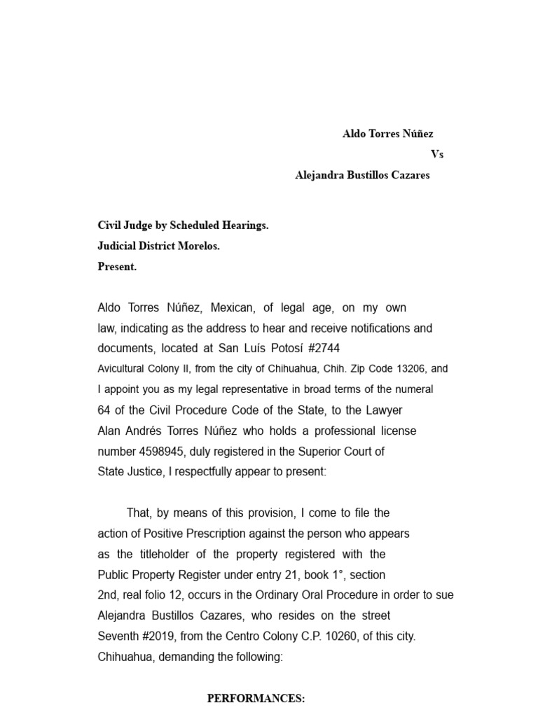 Positive Prescription Case in Chihuahua | PDF | Civil Law (Common Law ...