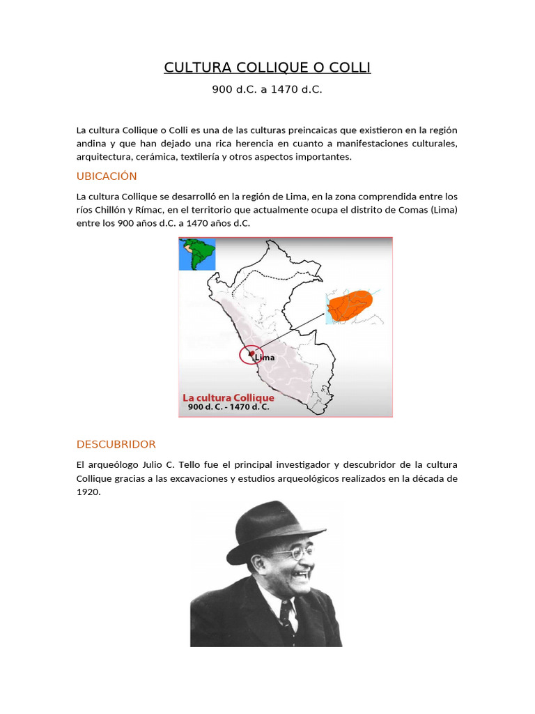 Cultura Collique o Colli | PDF