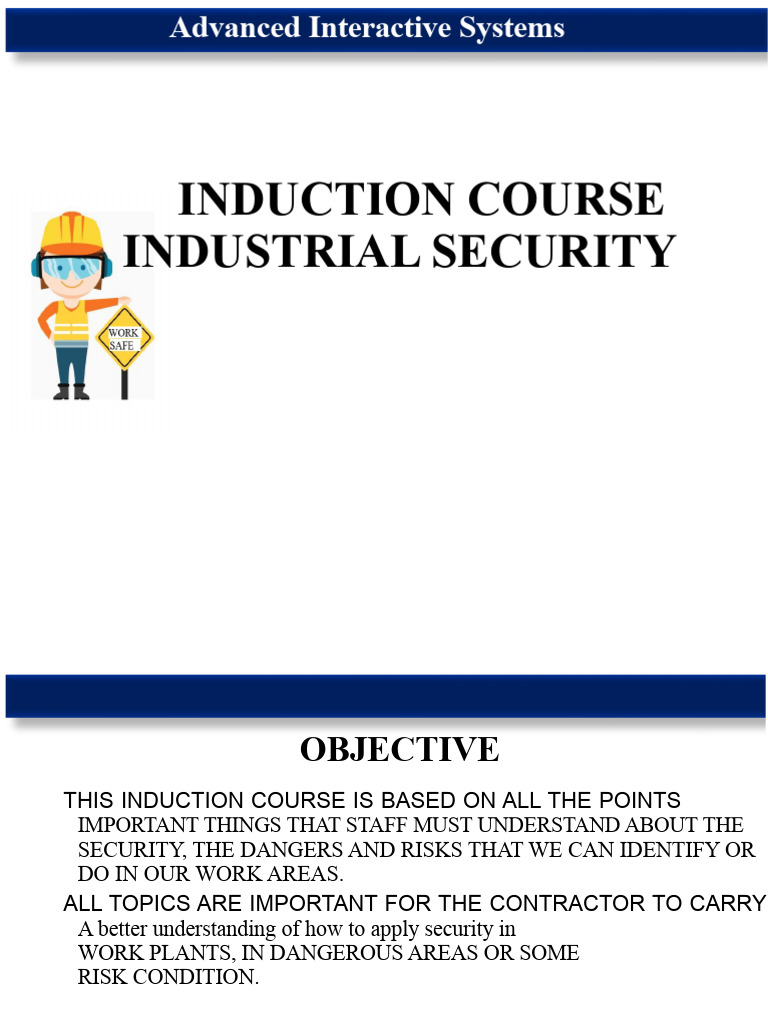Industrial Security Induction Course | PDF | Occupational Safety And ...