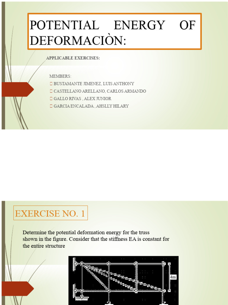 Potential Deformation Energy Exercises - Final | PDF