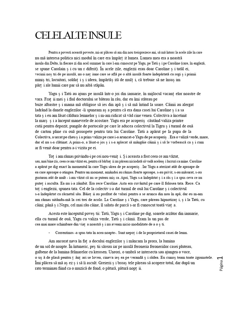 Celelalte Insule Poveste | PDF