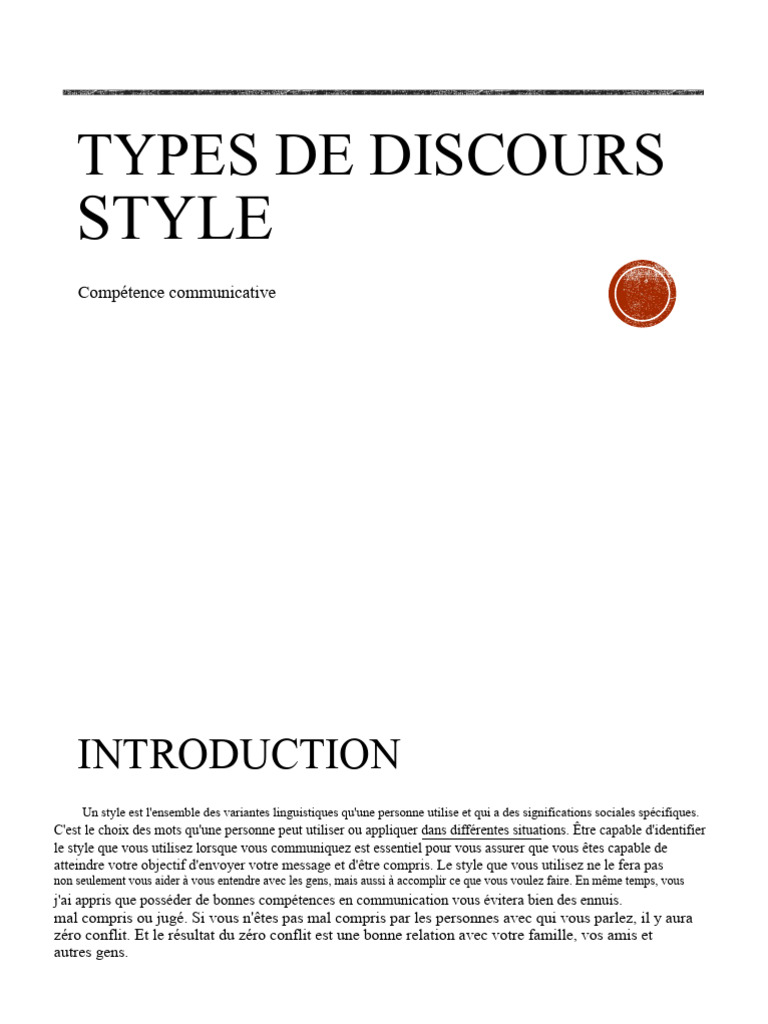 Styles de discours : Guide complet | PDF | Linguistique