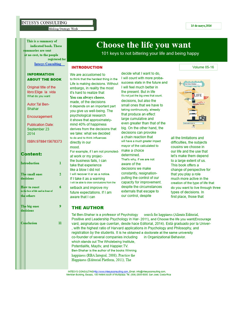 Choose Happiness: Key Life Decisions | PDF | Happiness | Thought