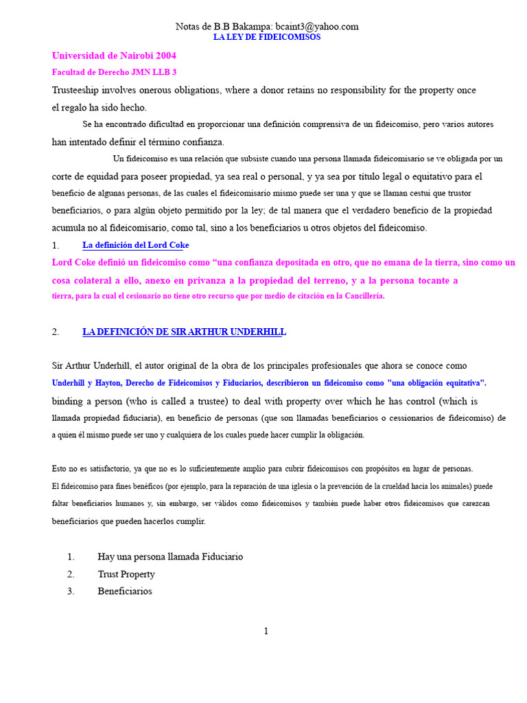 Definición y Conceptos de Fideicomisos | PDF | Propiedad | Ley común