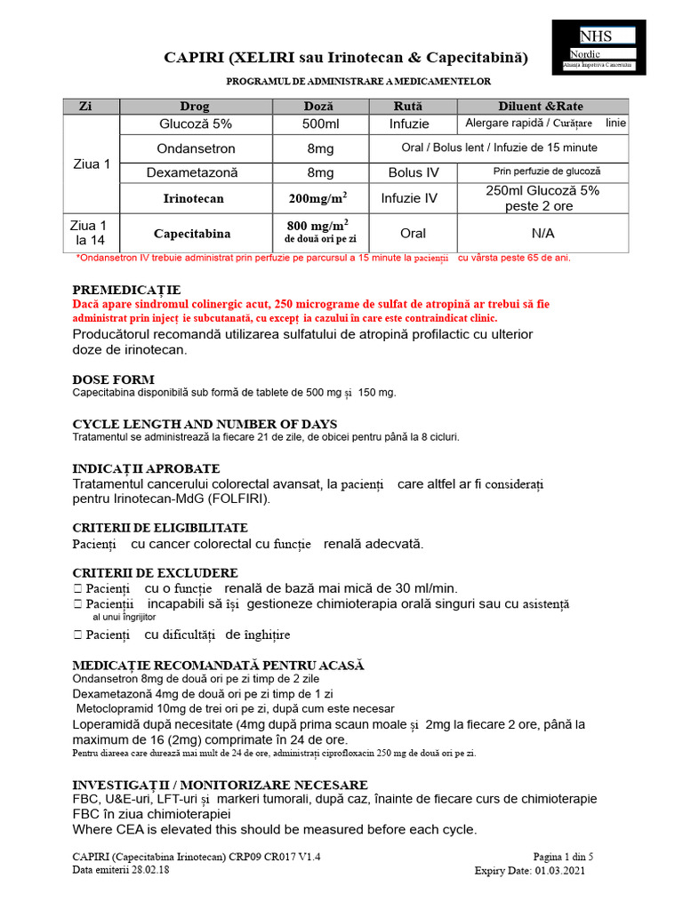 CAPIRI Capecitabina-Irinotecan (CANCER COLORECTAL) | PDF