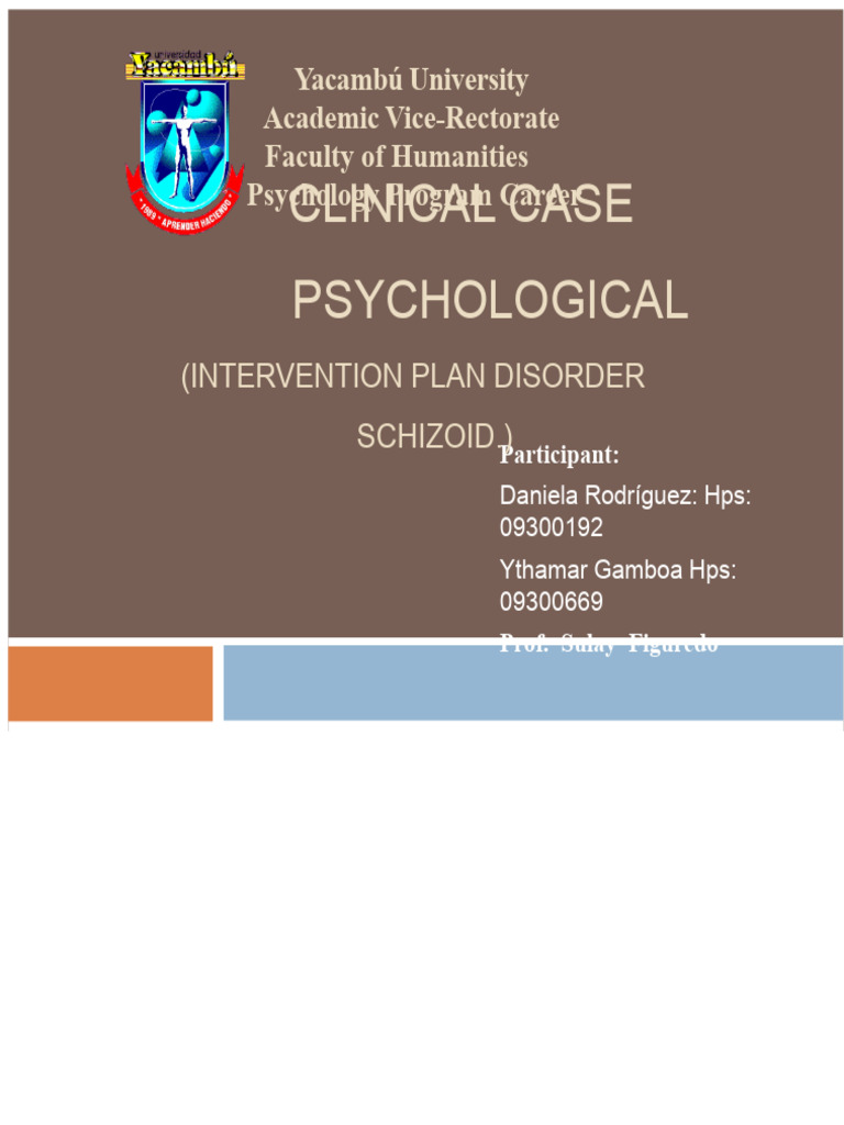 Clinical Case of Schizoid Personality Disorder | PDF | Mental Disorder ...