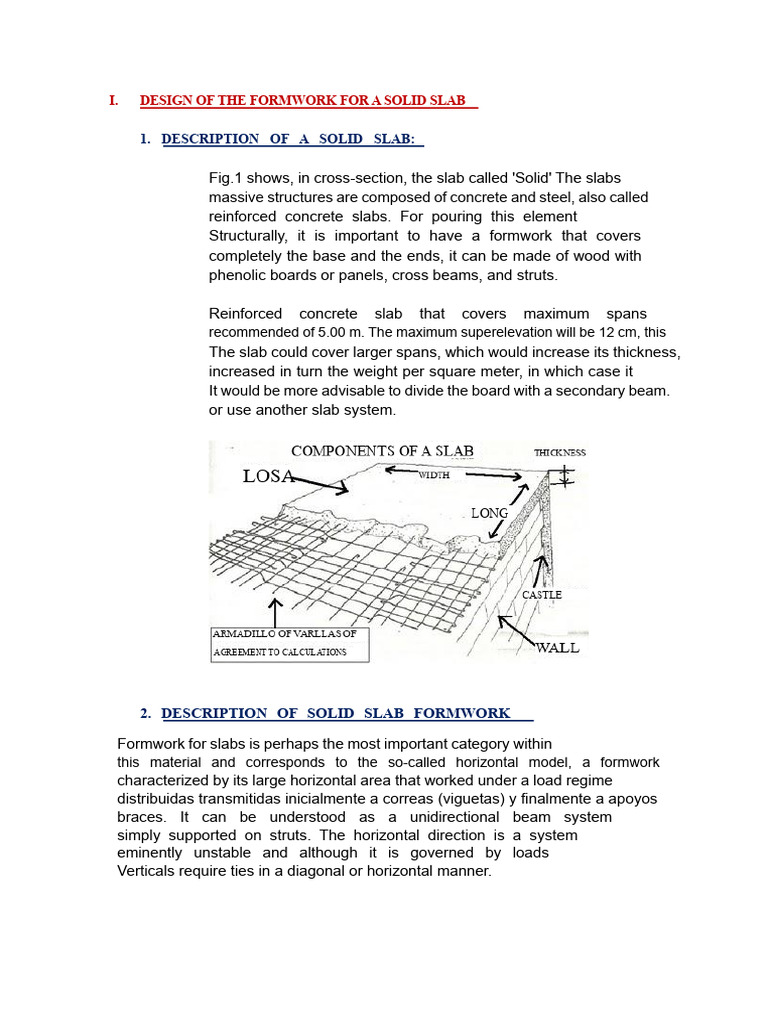 Solid Slab Formwork Design Guide | PDF | Beam (Structure) | Concrete