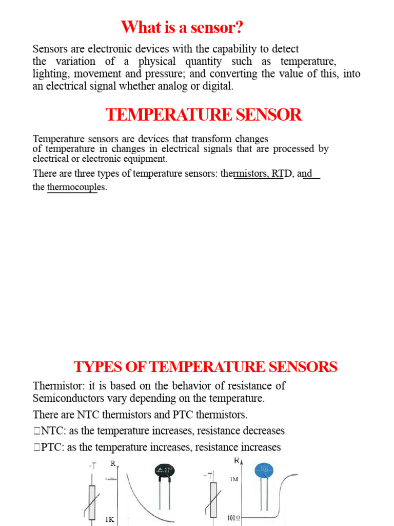 1.2 Temperature Sensors | PDF | Sensor | Thermocouple
