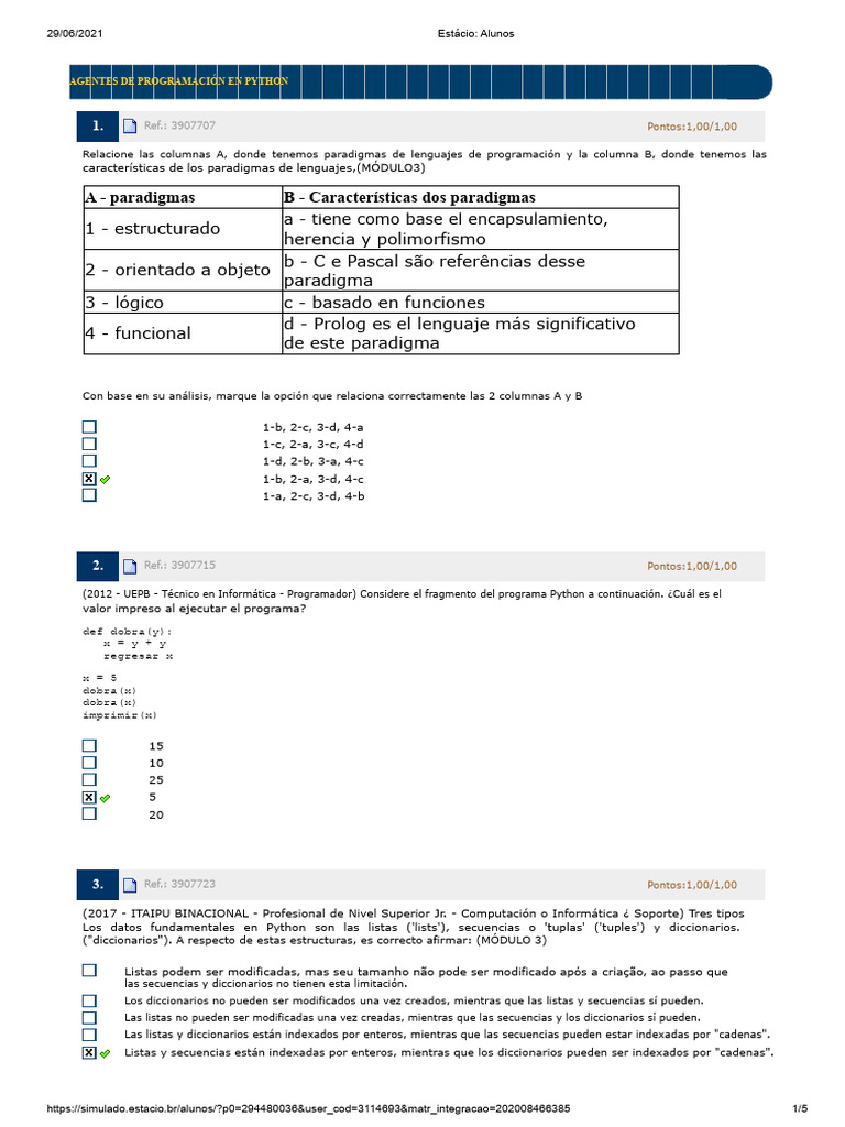 Agentes de Programación en Python | PDF | Lenguaje de programación ...