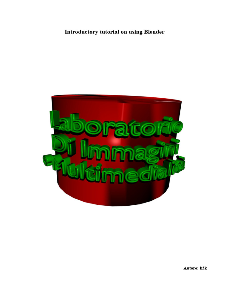 Blender 3D Tutorial for Beginners | PDF | Blender (Software) | 3 D ...