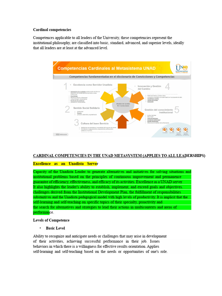 Cardinal Competencies for University Leaders | PDF | Communication | Goal