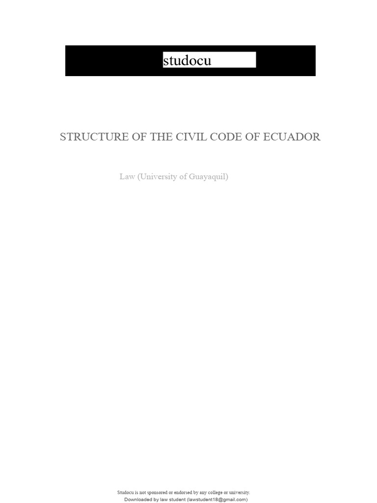 Structure of Ecuador's Civil Code | PDF | Lease | Guarantee