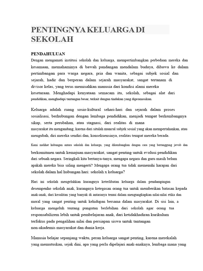 Peran Keluarga dalam Pendidikan Sekolah | PDF