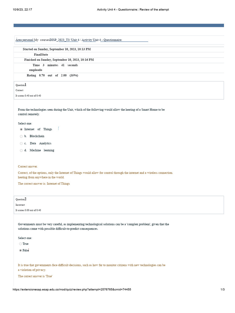 Unit 4 Activity: Questionnaire Review | PDF | Internet Of Things ...