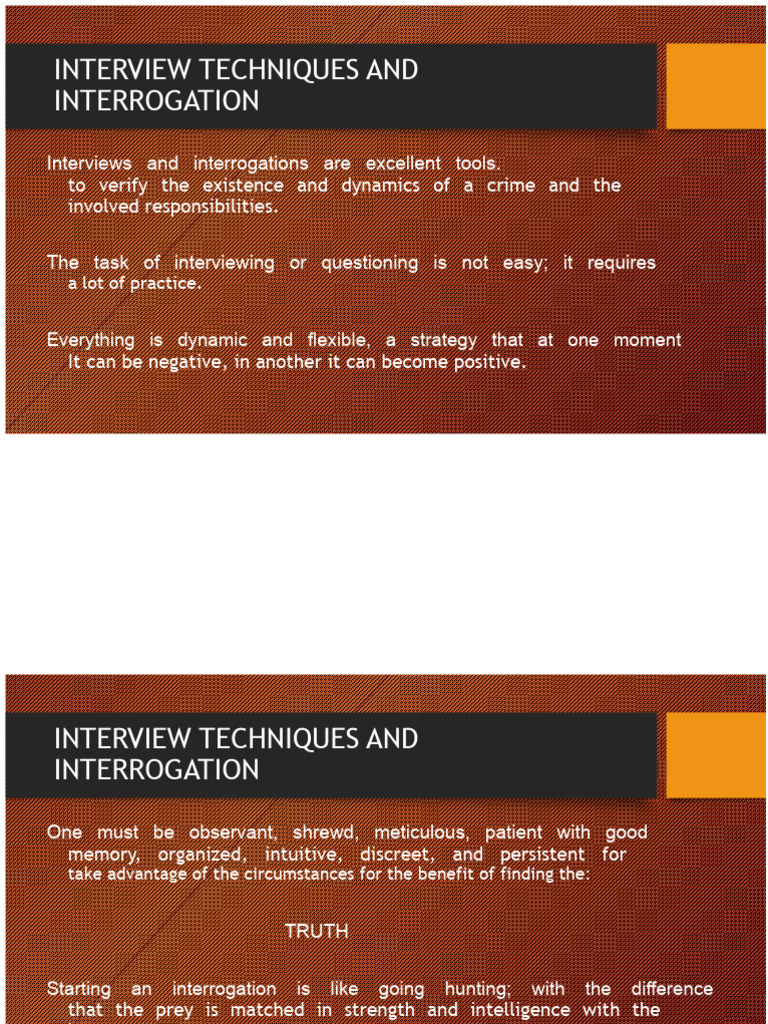 Effective Interview and Interrogation Techniques | PDF | Interrogation ...