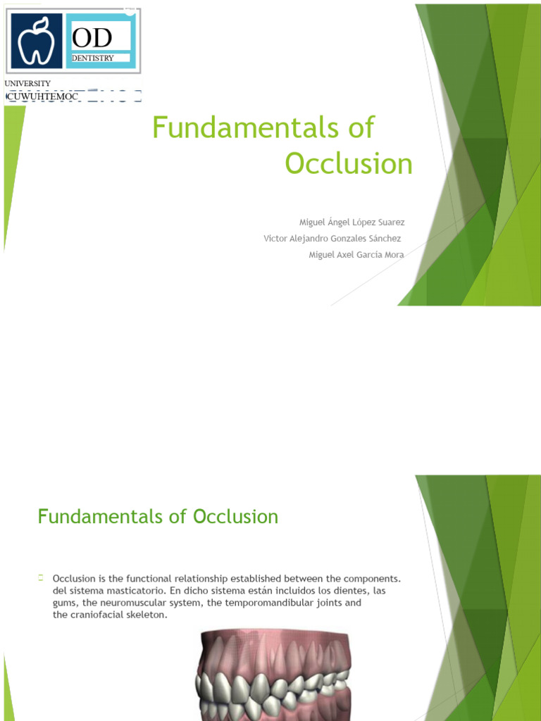 Understanding Dental Occlusion Basics | PDF | Medical Specialties | Tooth