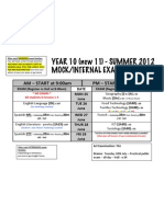 Year 10 Mock Exam Timetable Summer 2012 v1