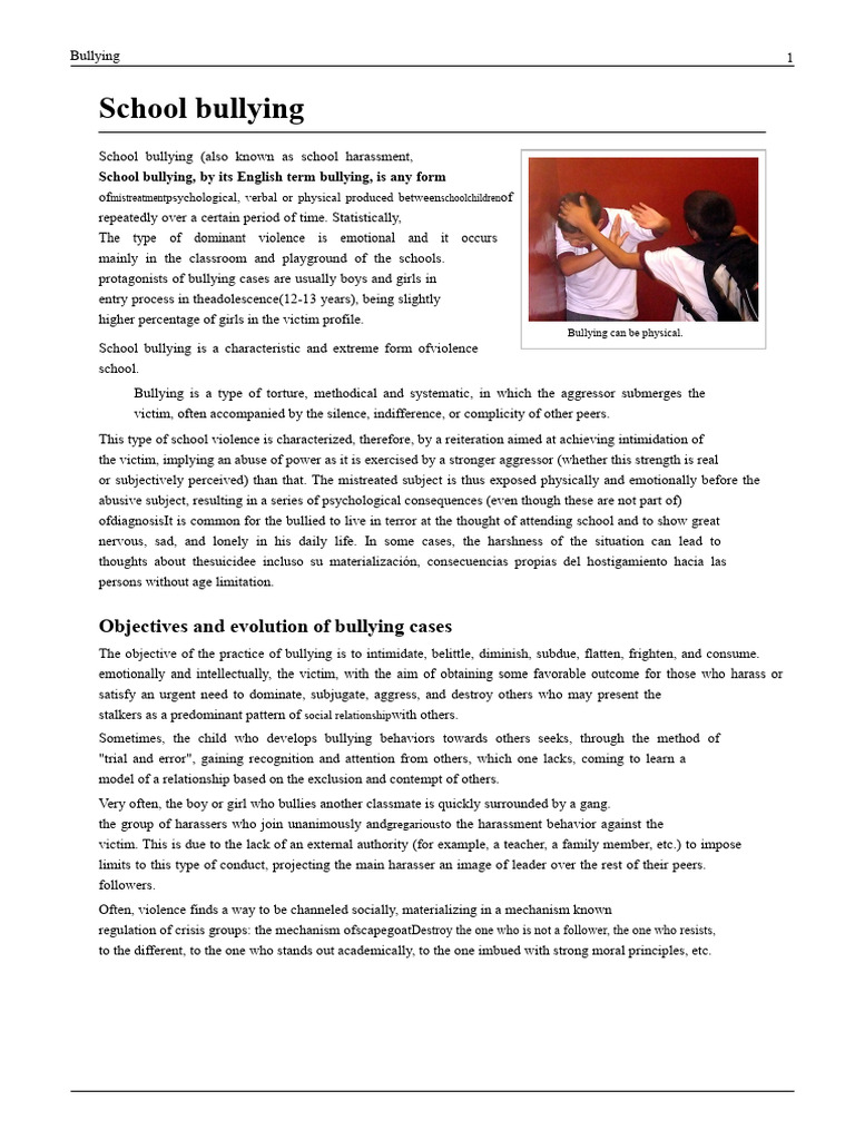 Understanding School Bullying Dynamics | PDF | Bullying | Harassment